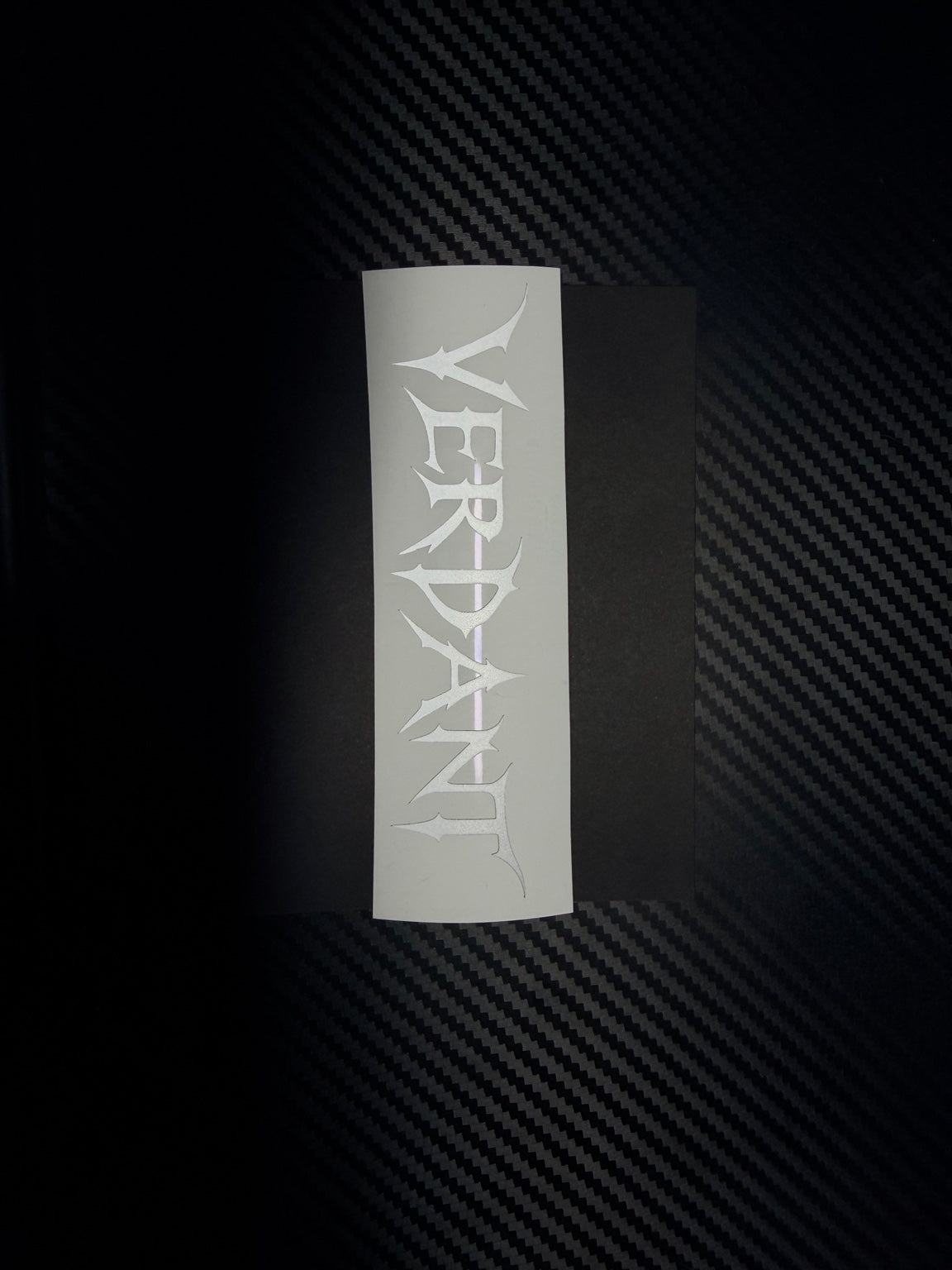 VERDANT vinyl decal on its backing sheet
