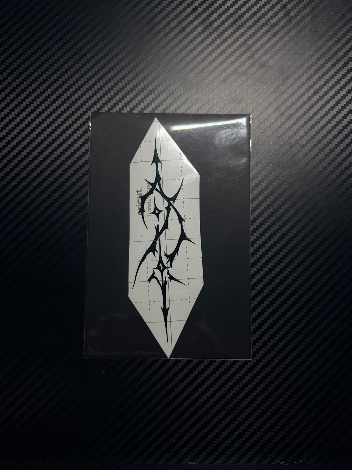 Thorn sigil vinyl decal in clear protective packaging